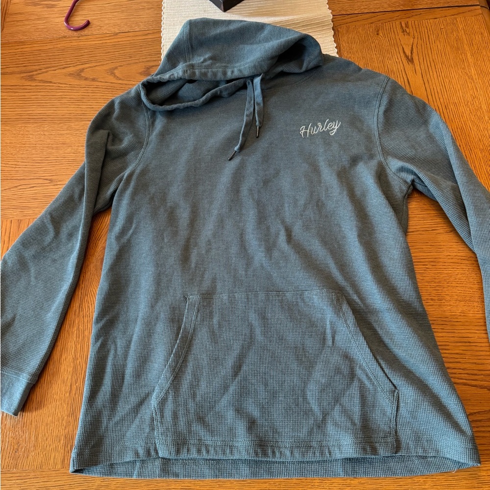 Hurley Green Sweatshirt Waffle Knit Size Large NWOT